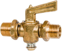 Parker - 1/4" Pipe, Male Pipe to Male Pipe Drain Cock & Shutoff Valve - 1/4-18 Thread, 30 Max psi - Top Tool & Supply