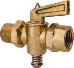 Parker - 3/8" Pipe, Female Pipe to Male Pipe Drain Cock & Shutoff Valve - 3/8-18 Thread, 30 Max psi - Top Tool & Supply