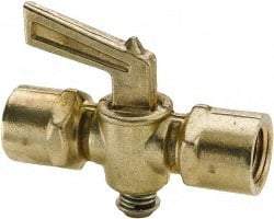 Parker - 1/4" Pipe, Female Pipe to Female Pipe Drain Cock & Shutoff Valve - 1/4-18 Thread, 30 Max psi - Top Tool & Supply