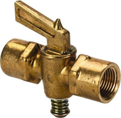 Parker - 3/8" Pipe, Female Pipe to Female Pipe Drain Cock & Shutoff Valve - 3/8-18 Thread, 30 Max psi - Top Tool & Supply