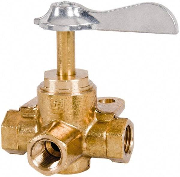 Parker - 1/4" Pipe, Female Pipe Drain Cock & Shutoff Valve - 1/4-18 Thread, 30 Max psi - Top Tool & Supply