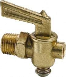 Parker - 1/2" Pipe, Male Pipe Drain Cock & Shutoff Valve - 1/8-27 Thread, 150 Max psi - Top Tool & Supply