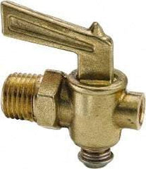 Parker - 1/4" Pipe, Male Pipe Drain Cock & Shutoff Valve - 1/4-18 Thread, 150 Max psi - Top Tool & Supply