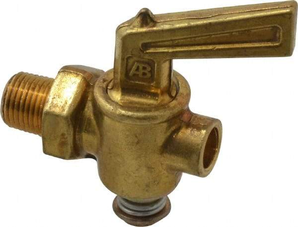 Parker - 1/8" Pipe, Male Pipe Drain Cock & Shutoff Valve - 1/8-27 Thread, 150 Max psi - Top Tool & Supply