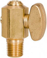 Parker - 1/4" Pipe, Male Pipe Drain Cock & Shutoff Valve - 1/4-18 Thread, 150 Max psi - Top Tool & Supply