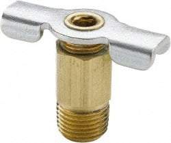 Parker - 1/8" Pipe, Internal Seal Drain Cock & Shutoff Valve - 1/8-27 Thread, 150 Max psi - Top Tool & Supply