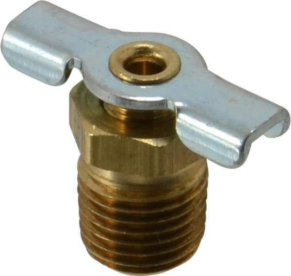 Parker - 1/4" Pipe, Internal Seal Drain Cock & Shutoff Valve - 1/4-18 Thread, 150 Max psi - Top Tool & Supply