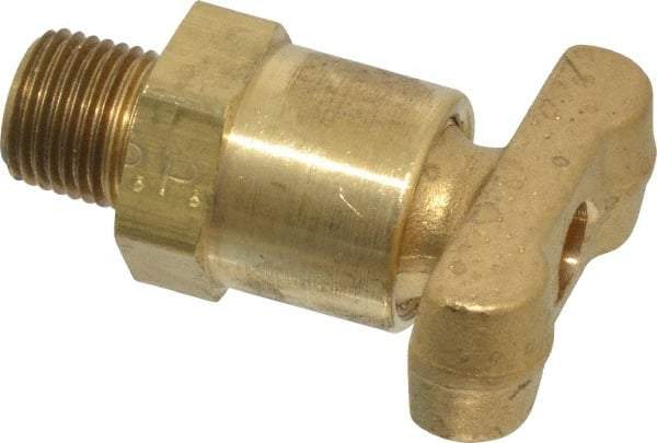 Parker - 1/8" Pipe, Male Pipe Drain Cock & Shutoff Valve - 1/8-27 Thread, 150 Max psi - Top Tool & Supply