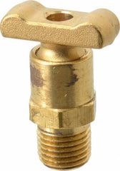 Parker - 1/4" Pipe, Male Pipe Drain Cock & Shutoff Valve - 1/4-18 Thread, 150 Max psi - Top Tool & Supply