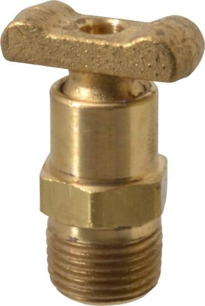 Parker - 3/8" Pipe, Male Pipe Drain Cock & Shutoff Valve - 3/8-18 Thread, 150 Max psi - Top Tool & Supply