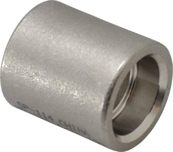 Merit Brass - 1/2" Grade 316 Stainless Steel Pipe Coupling - Socket Weld x Socket Weld End Connections, 150 psi - Top Tool & Supply