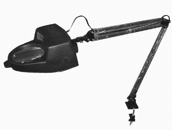 Value Collection - 40 Inch, Swing Arm, Clamp on, Incandescent, Black, Magnifying Task Light - 13 Watt, 1.75x Magnification, 3-1/2 Inch Wide, 3-1/2 Inch Long - Top Tool & Supply