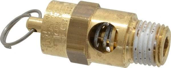 Conrader - 1/4" Inlet, ASME Safety Relief Valve - 125 Max psi, Brass, 116 Cubic' per Min - Top Tool & Supply