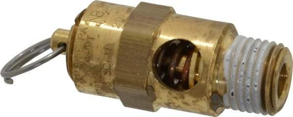 Conrader - 1/4" Inlet, ASME Safety Relief Valve - 200 Max psi, Brass, 178 Cubic' per Min - Top Tool & Supply