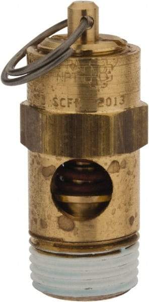 Conrader - 3/8" Inlet, ASME Safety Relief Valve - 200 Max psi, Brass, 178 Cubic' per Min - Top Tool & Supply