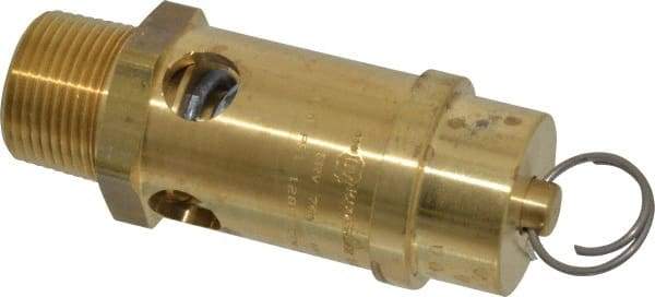 Conrader - 1" Inlet, ASME Safety Relief Valve - 150 Max psi, Brass, 1,244 Cubic' per Min - Top Tool & Supply