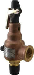 Midwest Control - 1/2" Inlet, 3/4" Outlet, ASME Safety Relief Valve - 150 Max psi, Bronze, 350 Cubic' per Min - Top Tool & Supply