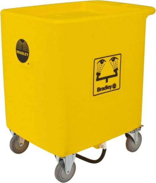 Bradley - 56 Gallon Eye Wash Station Waste Cart - Compatable with Bradley Portable Eye Wash Station S19-921, Includes 2 Clearly Marked Eye Wash Signs - Top Tool & Supply