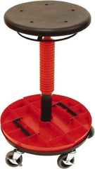 ShopSol - 300 Lb Capacity, 5 Wheel Trolley Stool - Polyurethane, 18" Long x 16-1/2" Overall Height x 18" Wide - Top Tool & Supply