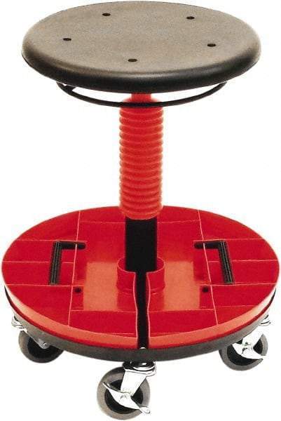 ShopSol - 300 Lb Capacity, 5 Wheel Trolley Stool - Polyurethane, 18" Long x 19" Overall Height x 18" Wide - Top Tool & Supply