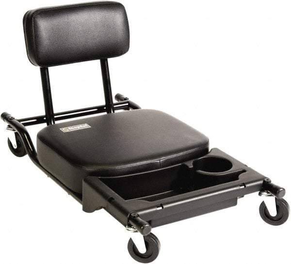 ShopSol - 300 Lb Capacity, 4 Wheel Creeper Seat - Steel/Vinyl, 32" Long x 18" Overall Height x 16" Wide - Top Tool & Supply