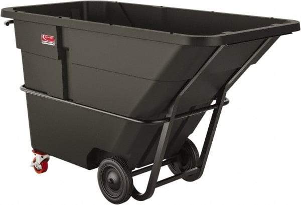 Suncast - 2,300 Lb Load Capacity, 43 Bushels, 2 Cu Yd, Polyethylene Tilt Truck - 47.4" Wide x 86" Long x 51-1/4" High, Matte Gray - Top Tool & Supply