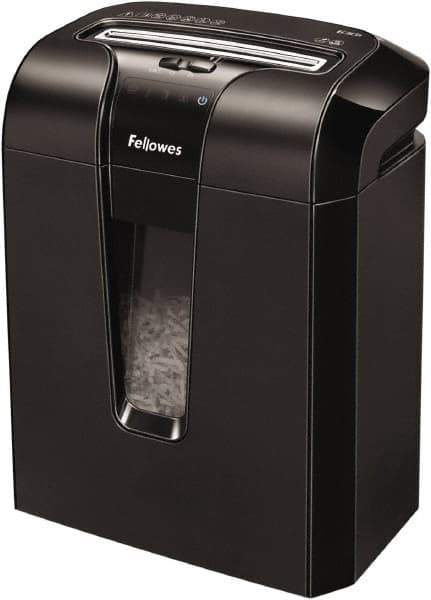 FELLOWES - 5/32" x 2" Strip, 10 Sheet Cross Cut Personal Shredder - 10-7/8" Long x 15-13/16" Wide x 18-1/8" High, Level 3 Security, 5 Gal Wastebasket - Top Tool & Supply