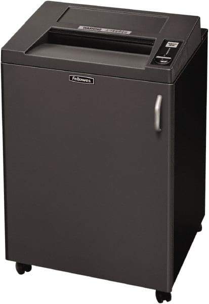 FELLOWES - 5/32 x 1-9/16" Strip, 24 Sheet Cross Cut Commercial Shredder - 23-1/4" Long x 25-3/16" Wide x 38-3/16" High, Level 4 Security, 4 Gal Wastebasket - Top Tool & Supply