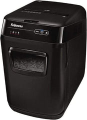 FELLOWES - 5/32 x 1-1/2" Strip, 130 Sheet Automatic, 8 Sheet Manual Sheet Cross Cut Auto Feed Shredder - 20" Long x 13-5/8" Wide x 21-3/8" High, Level 3 Security, 85 Gal Wastebasket - Top Tool & Supply