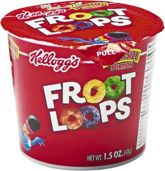 Kellogg's - Cereal - Froot Loops Breakfast Cereal, Single-Serve 1.5oz Cup, 6/Box - Top Tool & Supply