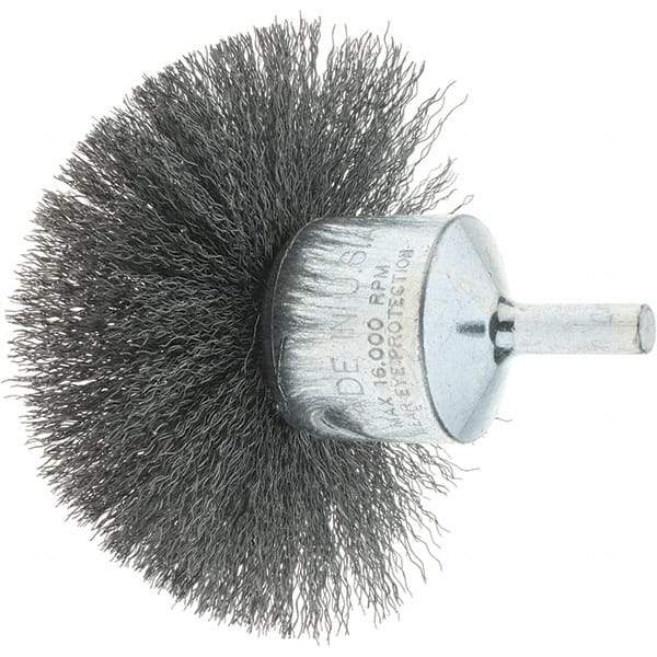 Tru-Maxx - 3" Brush Diam, Crimped, Flared End Brush - 1/4" Diam Steel Shank, 16,000 Max RPM - Top Tool & Supply