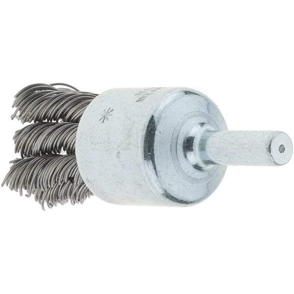 Tru-Maxx - 3/4" Brush Diam, Knotted, End Brush - 1/4" Diam Steel Shank, 22,000 Max RPM - Top Tool & Supply