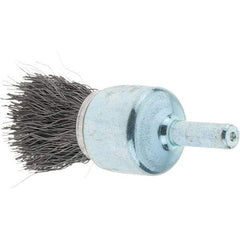 Tru-Maxx - 3/4" Brush Diam, Crimped, Flared End Brush - 1/4" Diam Steel Shank, 22,000 Max RPM - Top Tool & Supply