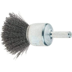 Tru-Maxx - 3/4" Brush Diam, Crimped, Flared End Brush - 1/4" Diam Steel Shank, 22,000 Max RPM - Top Tool & Supply