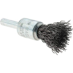 Tru-Maxx - 1/2" Brush Diam, Crimped, Flared End Brush - 1/4" Diam Steel Shank, 25,000 Max RPM - Top Tool & Supply