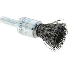 Tru-Maxx - 1/2" Brush Diam, Crimped, Flared End Brush - 1/4" Diam Steel Shank, 25,000 Max RPM - Top Tool & Supply