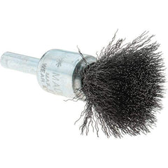 Tru-Maxx - 1/2" Brush Diam, Crimped, Flared End Brush - 1/4" Diam Steel Shank, 25,000 Max RPM - Top Tool & Supply