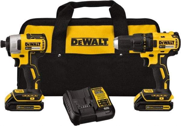 DeWALT - 20 Volt Cordless Tool Combination Kit - Includes 1/2" Brushless Compact Drill/Driver & 1/4" Brushless Impact Driver, Lithium-Ion Battery Included - Top Tool & Supply