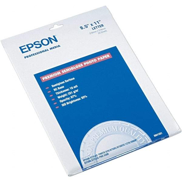 Epson - 8-1/2" x 11" White Photo Paper - Use with Inkjet Printers - Top Tool & Supply