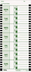 Lathem Time - 1" High x 3-3/4" Wide Weekly Time Cards - Use with Lathem Model 800P - Top Tool & Supply