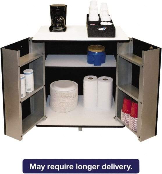 Vertiflex Products - Black & White Refreshment Stand - Use with Microwave, Coffee Maker - Top Tool & Supply