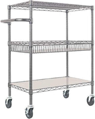 ALERA - 500 Lb Capacity, 34" Wide x 18" Long x 40" High Standard Utility Cart - 2 Shelf, Steel - Top Tool & Supply