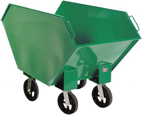 Valley Craft - 2,000 Lb Load Capacity, 17.2 Cu Ft, Steel Hopper Truck - 36" Wide x 68" Long x 39" High, Green - Top Tool & Supply