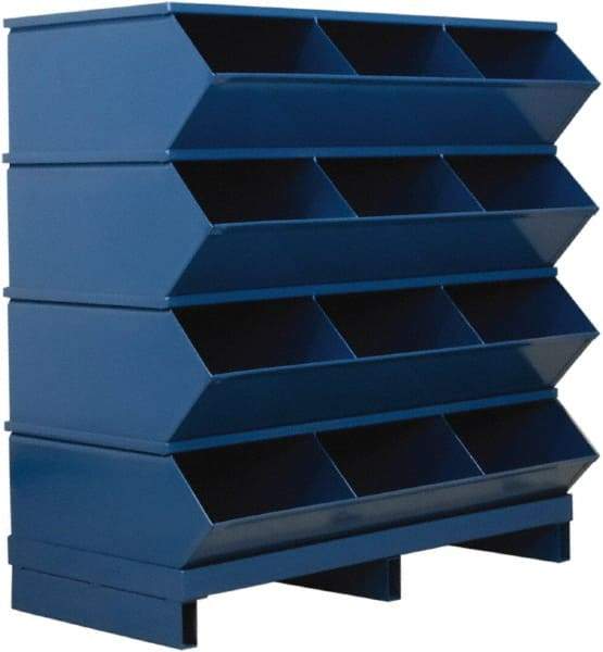 Stackbin - 4 Bin, Shelving Unit with Openings & Base - 37" Wide x 38" High - Top Tool & Supply