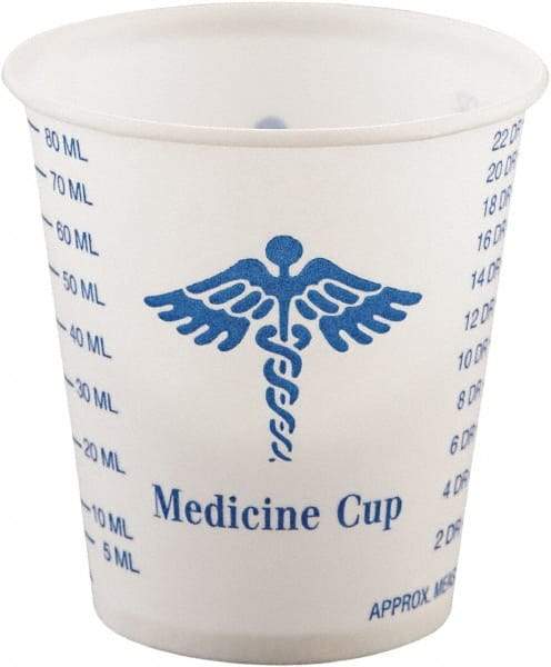 Solo - Paper Medical & Dental Graduated Cups, 3 oz - White & Blue - Top Tool & Supply