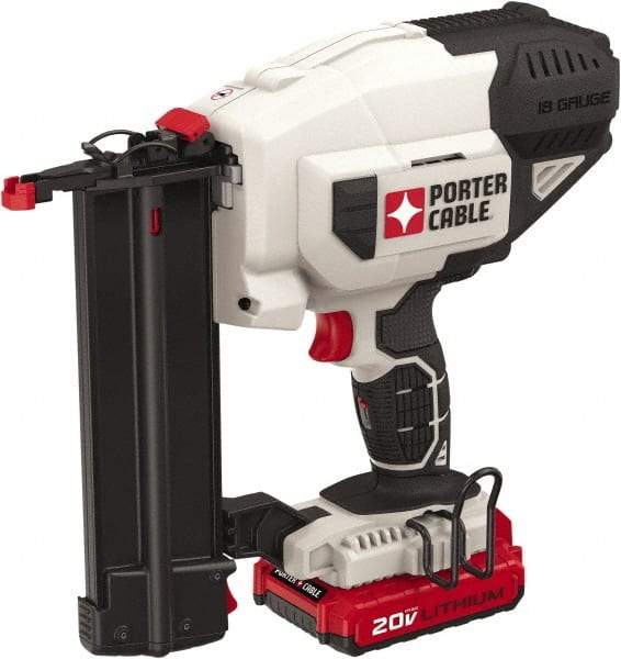 Porter-Cable - Cordless Brad Nailer Kit - 18 Gauge Nail Diam, 2" Long Nail, Lithium-Ion Batteries Included - Top Tool & Supply