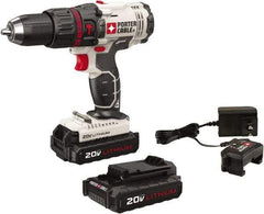 Porter-Cable - 20 Volt 1/2" Keyless Chuck Cordless Hammer Drill - 0 to 25,500 BPM, 0 to 1,500 RPM, Reversible - Top Tool & Supply