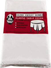 Tablemate Products - Table Set Round Table Cover, Plastic, 84" Diam, White, 6/Pack - Top Tool & Supply