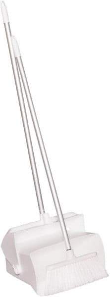 Remco - 14" Wide x 7-1/8" Deep x 47-1/2" High Upright Dustpan with Broom - Plastic Body, 37" Aluminum Handle, White - Top Tool & Supply