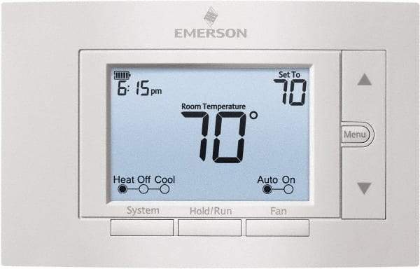 White-Rodgers - 50 to 99°F, 4 Heat, 2 Cool, Digital Programmable Multi-Stage Thermostat - 20 to 30 Volts, 1.77" Inside Depth x 1.77" Inside Height x 5-1/4" Inside Width, Horizontal Mount - Top Tool & Supply